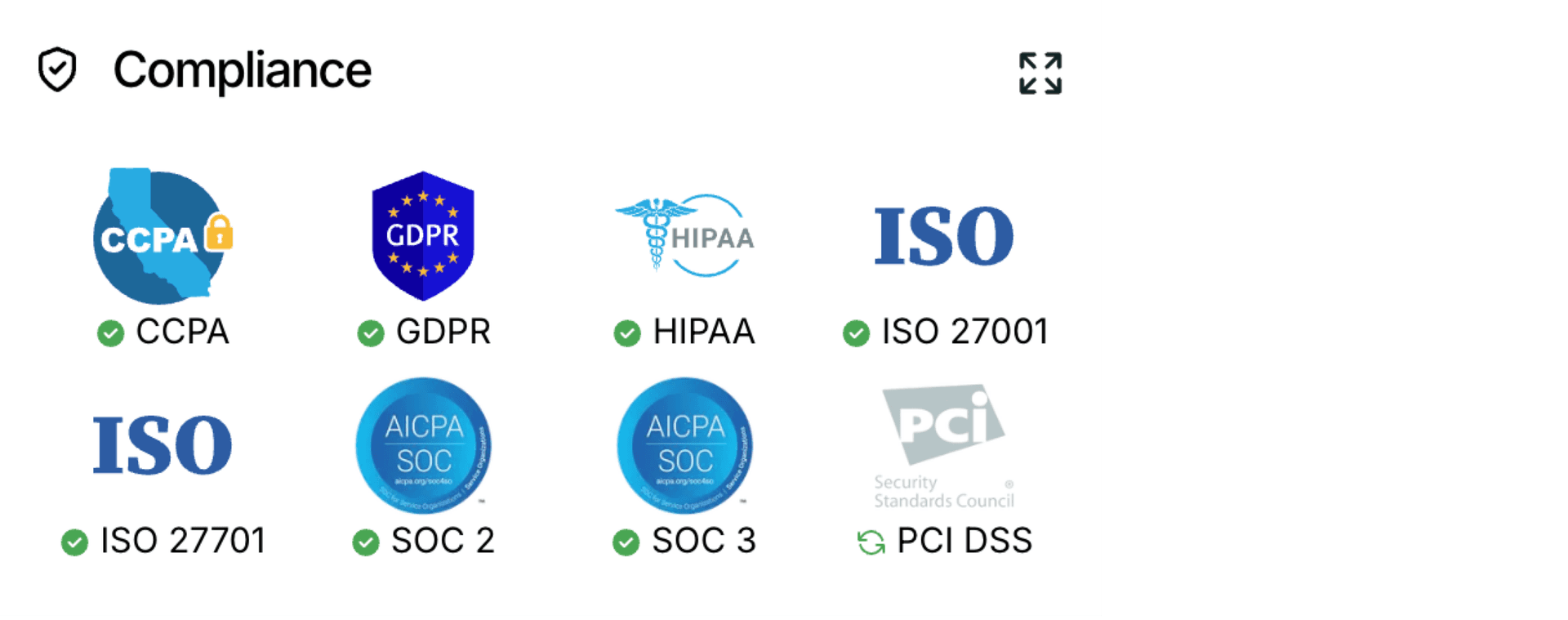 Neon's compliance certifications with HIPAA highlighted